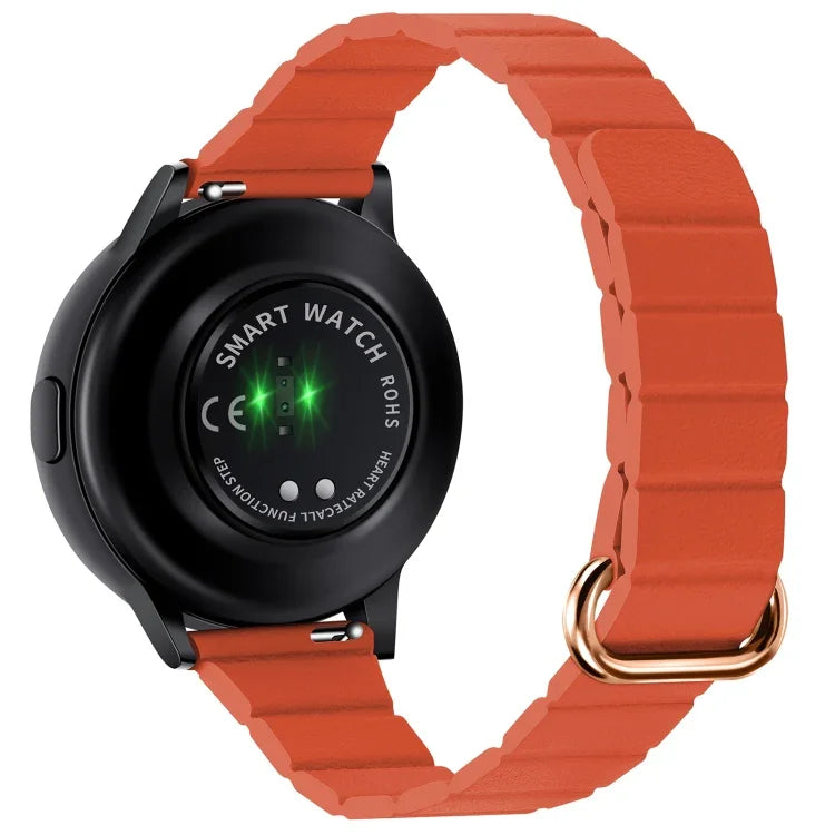 สายหนังขนาด 22 มม. แบบหัวเข็มขัดแม่เหล็ก สำหรับ Samsung Galaxy Watch3 ขนาด 45 มม.