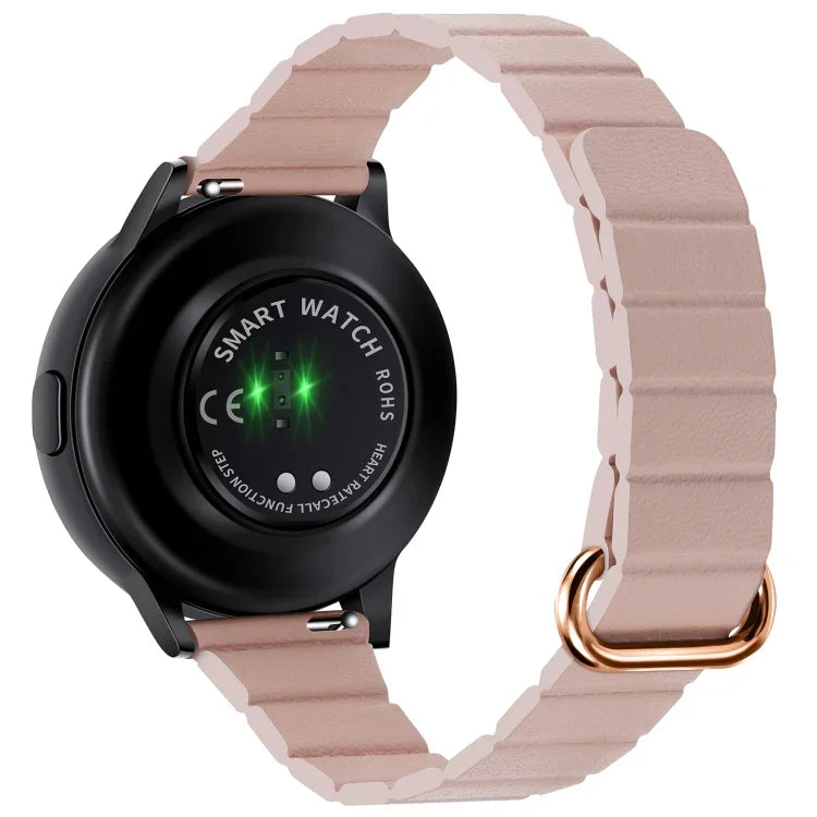 สายหนังขนาด 22 มม. แบบหัวเข็มขัดแม่เหล็ก สำหรับ Samsung Galaxy Watch3 ขนาด 45 มม.