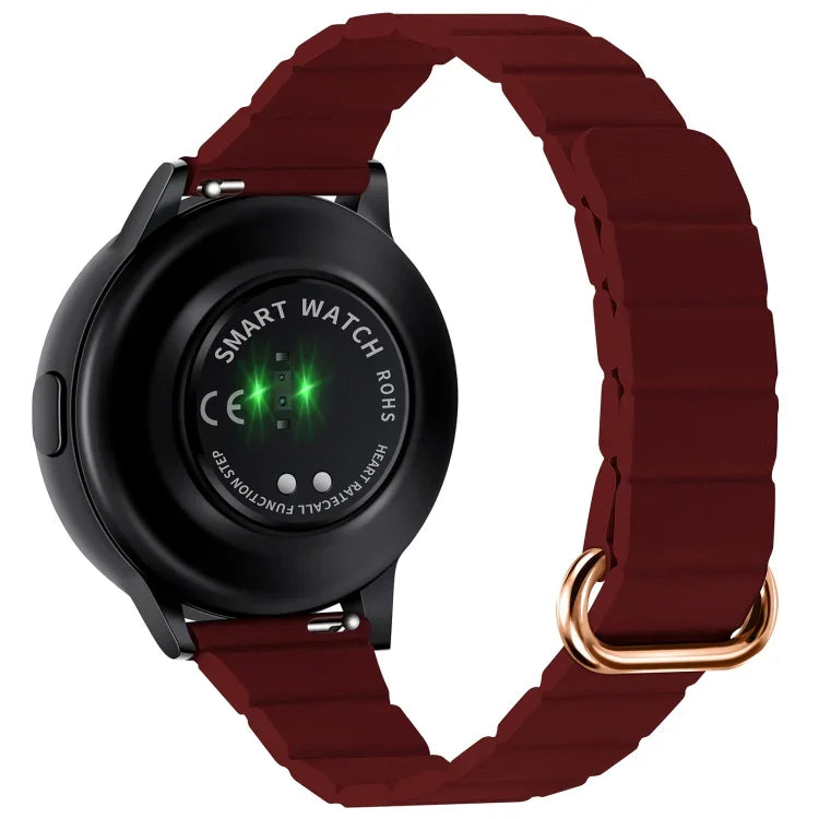 สายหนังขนาด 22 มม. แบบหัวเข็มขัดแม่เหล็ก สำหรับ Samsung Galaxy Watch3 ขนาด 45 มม.