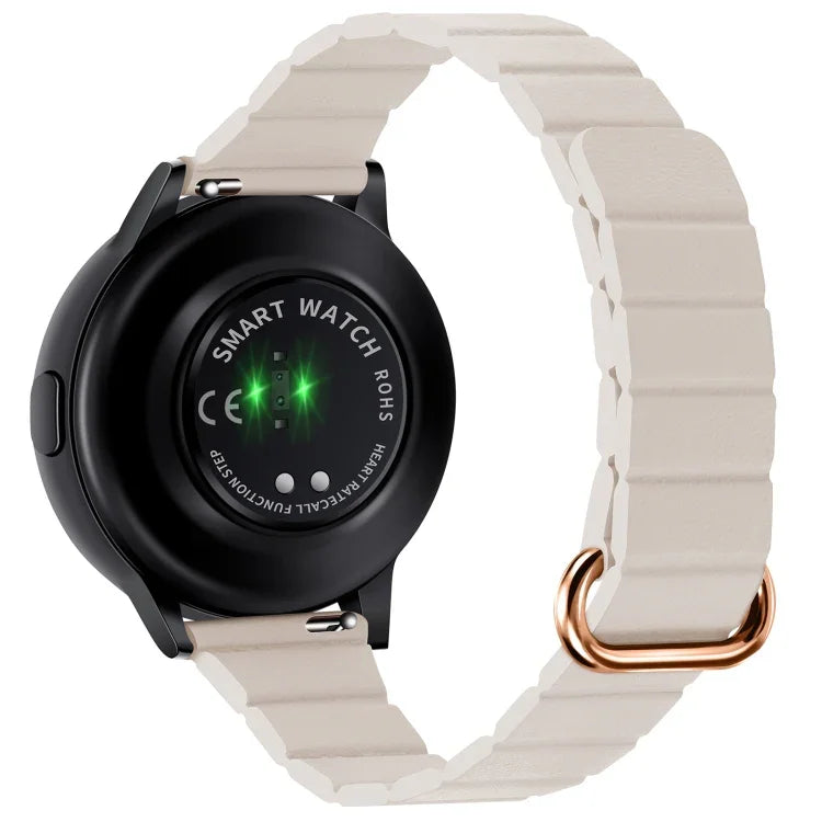 สายหนังขนาด 22 มม. แบบหัวเข็มขัดแม่เหล็ก สำหรับ Samsung Galaxy Watch3 ขนาด 45 มม.