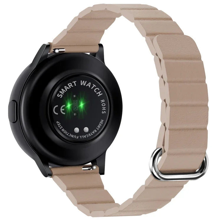 สายหนังขนาด 22 มม. แบบหัวเข็มขัดแม่เหล็ก สำหรับ Samsung Galaxy Watch3 ขนาด 45 มม.