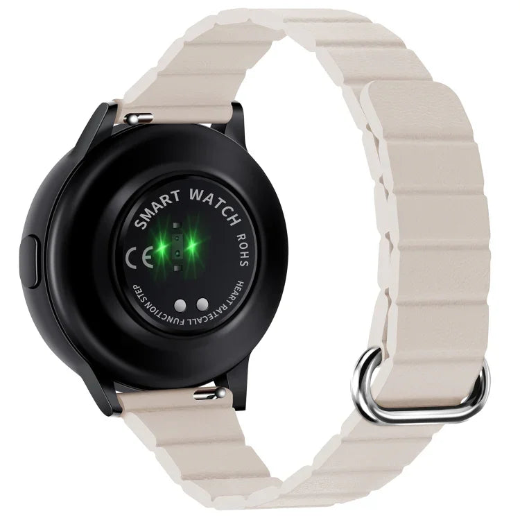 สายหนังขนาด 22 มม. แบบหัวเข็มขัดแม่เหล็ก สำหรับ Samsung Galaxy Watch3 ขนาด 45 มม.
