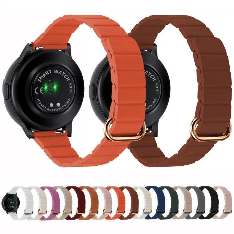 สายหนังขนาด 22 มม. แบบหัวเข็มขัดแม่เหล็ก สำหรับ Samsung Galaxy Watch3 ขนาด 45 มม.
