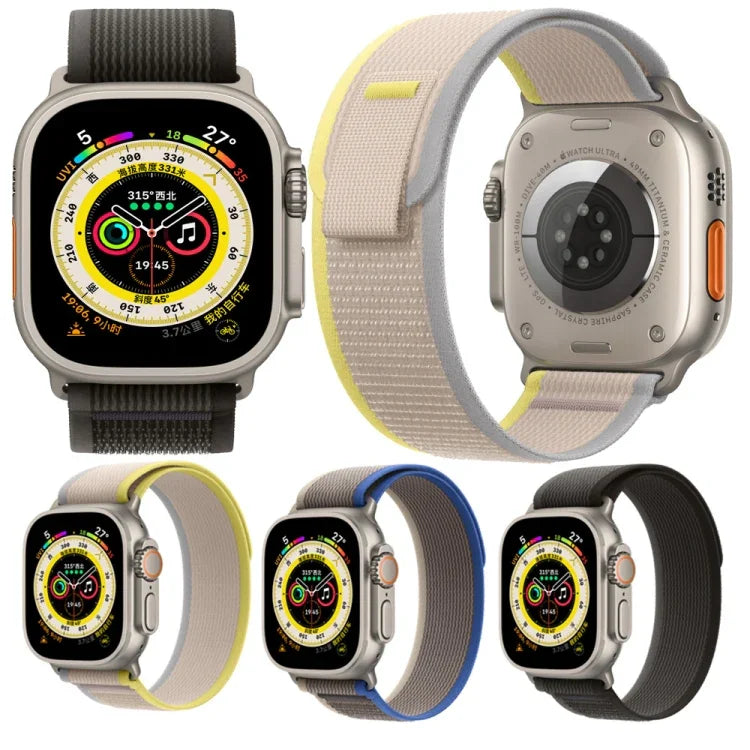 สายไนลอนสำหรับ Apple Watch Series 8&7 ขนาด 41 มม. / SE 2&6&SE&5&4 ขนาด 40 มม. สำหรับ Apple Watch ขนาด 42 มม. / 41 มม. / 40 มม. / 38 มม.