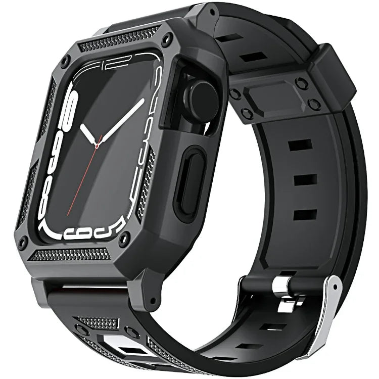 ชุดสายซิลิโคนสไตล์ทหาร + เคสนาฬิกา สำหรับ Apple Watch Series 9/8/7 ขนาด 45 มม. สำหรับ Apple Watch Series 9/8/7 ขนาด 41 มม.