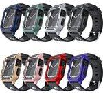 ชุดสายซิลิโคนสไตล์ทหาร + เคสนาฬิกา สำหรับ Apple Watch Series 9/8/7 ขนาด 45 มม. สำหรับ Apple Watch Series 9/8/7 ขนาด 41 มม.