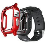 ชุดสายซิลิโคนสไตล์ทหาร + เคสนาฬิกา สำหรับ Apple Watch Series 9/8/7 ขนาด 45 มม. สำหรับ Apple Watch Series 9/8/7 ขนาด 41 มม.