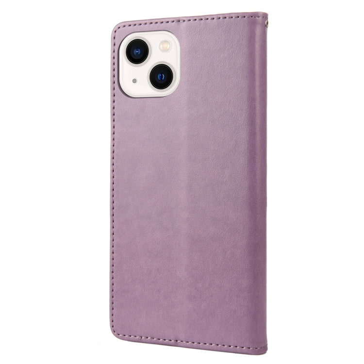 Butterfly Flower Pattern Flip Leather Phone Case, For iPhone 14, For iPhone 14 Plus, For iPhone 14 Pro, For iPhone 14 Pro Max