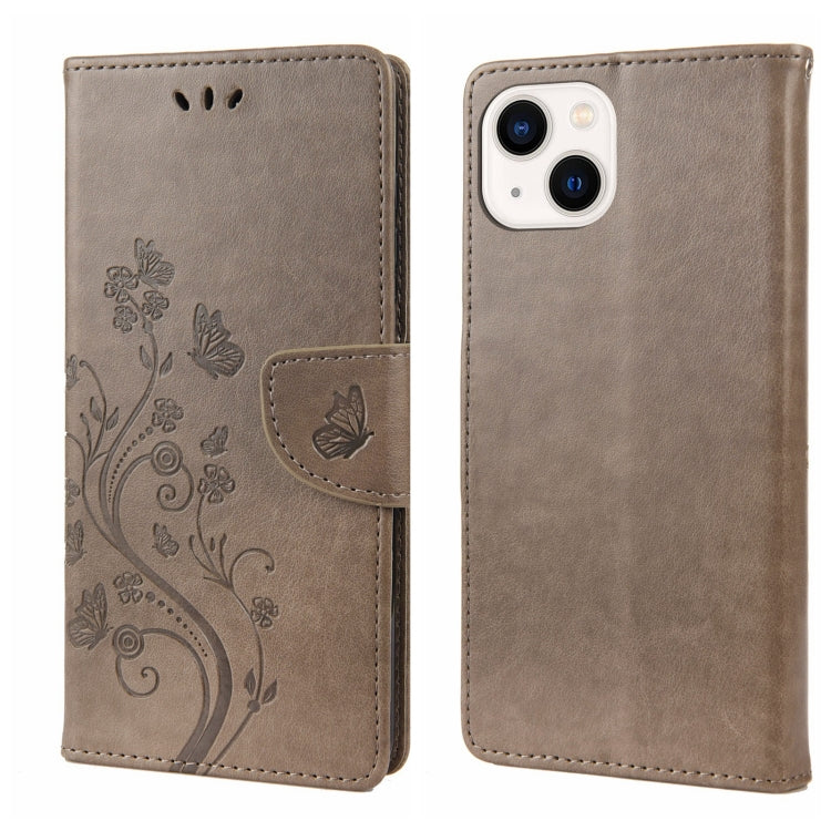 Butterfly Flower Pattern Flip Leather Phone Case, For iPhone 14, For iPhone 14 Plus, For iPhone 14 Pro, For iPhone 14 Pro Max