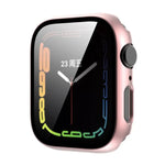 Tempered Glass Film Plating PC Watch Case, For Apple Watch Series 9 / 8 & 7 45mm, For Apple Watch Series 9 / 8 & 7 41mm