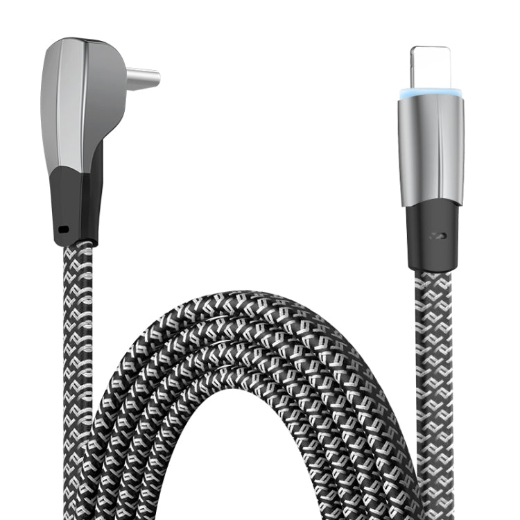 สายชาร์จเร็ว 3A USB-C/Type-C เป็น 8 Pin แบบข้อศอก, 3A Type-C เป็น 8 Pin ยาว 1.2 เมตร, 3A Type-C เป็น 8 Pin ยาว 2 เมตร