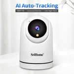 SriHome SH042 กล้องวงจรปิด AI WiFi 2.0MP 1080P HD Pan-tilt, SH042