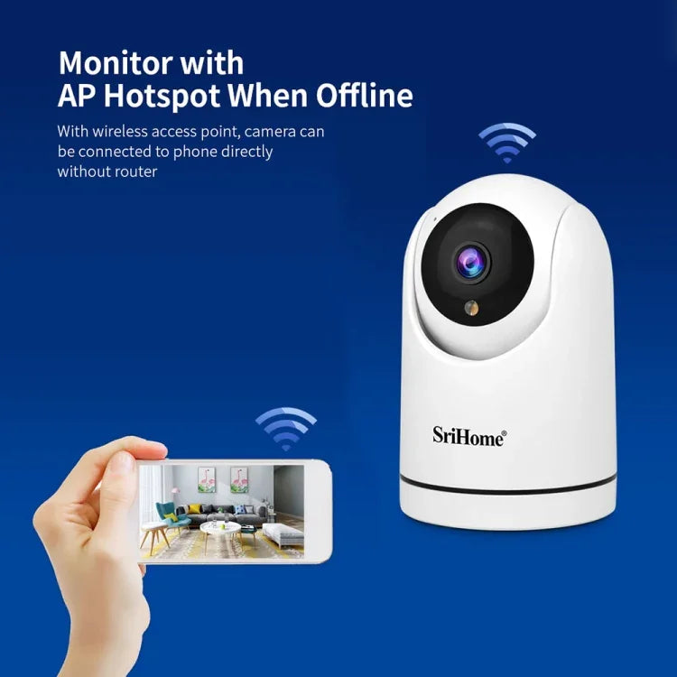 SriHome SH042 กล้องวงจรปิด AI WiFi 2.0MP 1080P HD Pan-tilt, SH042