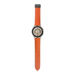 สายหนังแท้ลายลิ้นจี่สำหรับ Samsung Galaxy Watch5 ขนาด 40 มม. / 44 มม. พร้อมหัวเข็มขัดสีดำและสีเงิน