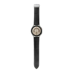 สายหนังแท้ลายลิ้นจี่สำหรับ Samsung Galaxy Watch5 ขนาด 40 มม. / 44 มม. พร้อมหัวเข็มขัดสีดำและสีเงิน