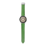 สายหนังแท้ลายลิ้นจี่สำหรับ Samsung Galaxy Watch5 ขนาด 40 มม. / 44 มม. พร้อมหัวเข็มขัดสีดำและสีเงิน