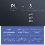 LAIZE 10pcs PU Plastic Straight Pneumatic Quick Fitting Connector, PU-4, PU-6, PU-8, PU-10, PU-12, PU-14, PU-16