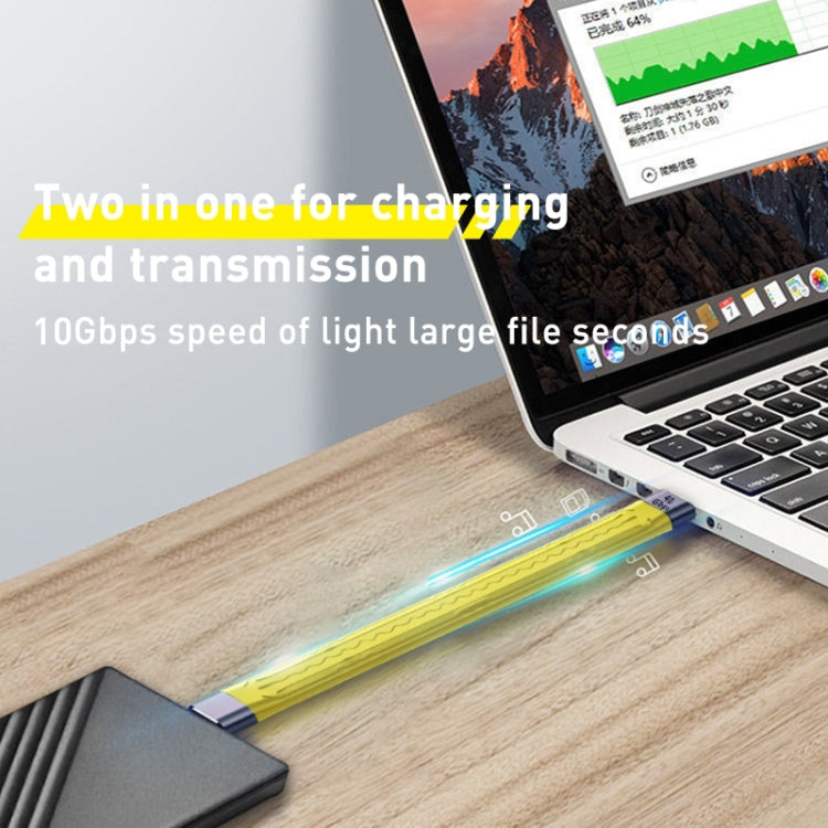 สายข้อมูล FPC ยืดหยุ่น USB-C/Type-C ถึง USB-C/Type-C กำลัง 100W ความเร็ว 40Gbps, ความยาว 13.8ซม.
