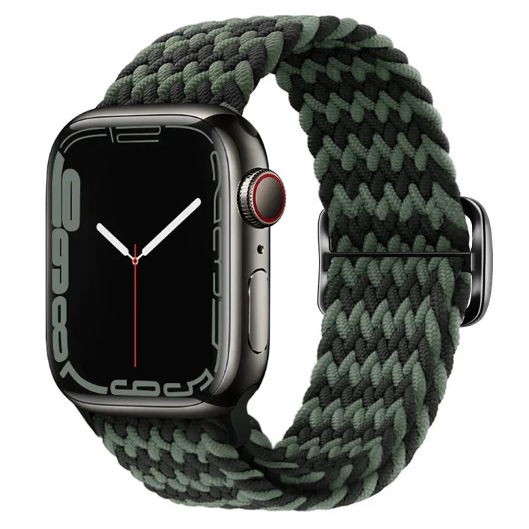 สายรัดนาฬิกาถักไนลอนพร้อมหัวเข็มขัด สำหรับ Apple Watch Ultra 49 มม. / Series 8&7 45 มม. / SE 2&6&SE&5&4 44 มม. / 3&2&1 42 มม.