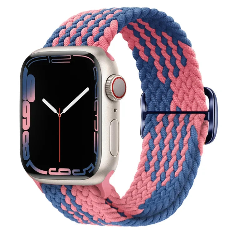 สายรัดนาฬิกาถักไนลอนพร้อมหัวเข็มขัด สำหรับ Apple Watch Ultra 49 มม. / Series 8&7 45 มม. / SE 2&6&SE&5&4 44 มม. / 3&2&1 42 มม.