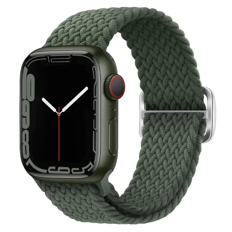 สายรัดนาฬิกาถักไนลอนพร้อมหัวเข็มขัด สำหรับ Apple Watch Ultra 49 มม. / Series 8&7 45 มม. / SE 2&6&SE&5&4 44 มม. / 3&2&1 42 มม.