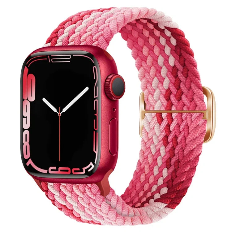 สายรัดนาฬิกาถักไนลอนพร้อมหัวเข็มขัด สำหรับ Apple Watch Ultra 49 มม. / Series 8&7 45 มม. / SE 2&6&SE&5&4 44 มม. / 3&2&1 42 มม.