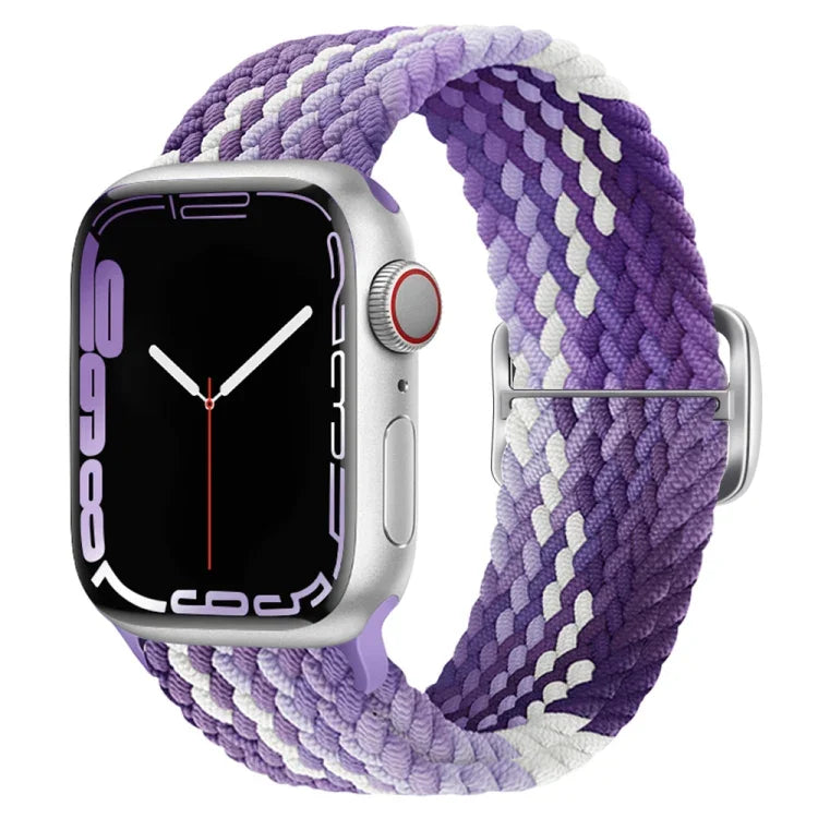 สายรัดนาฬิกาถักไนลอนพร้อมหัวเข็มขัด สำหรับ Apple Watch Ultra 49 มม. / Series 8&7 45 มม. / SE 2&6&SE&5&4 44 มม. / 3&2&1 42 มม.