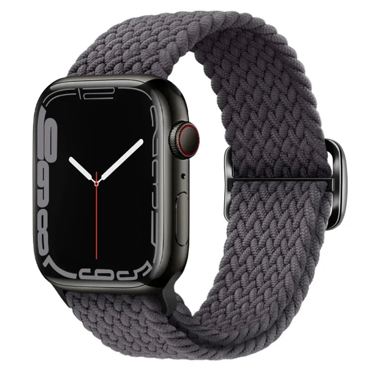 สายรัดนาฬิกาถักไนลอนพร้อมหัวเข็มขัด สำหรับ Apple Watch Ultra 49 มม. / Series 8&7 45 มม. / SE 2&6&SE&5&4 44 มม. / 3&2&1 42 มม.