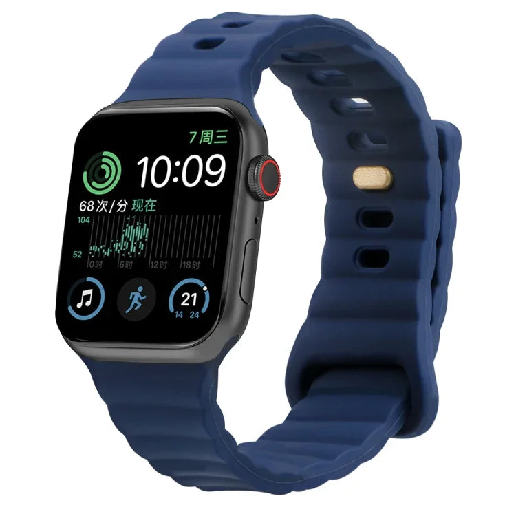 สายรัดนาฬิกาซิลิโคนหัวเข็มขัดกลับด้าน สำหรับ Apple Watch Ultra 49 มม. / Series 8&7 45 มม. / SE 2&6&SE&5&4 44 มม. / 3&2&1 42 มม. สำหรับ Apple Watch Series 8&7 41 มม. / SE 2&6&SE&5&4 40 มม. / 3&2&1 38 มม.