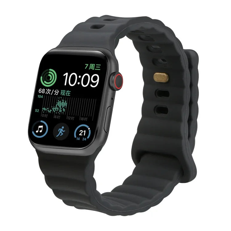 สายรัดนาฬิกาซิลิโคนหัวเข็มขัดกลับด้าน สำหรับ Apple Watch Ultra 49 มม. / Series 8&7 45 มม. / SE 2&6&SE&5&4 44 มม. / 3&2&1 42 มม. สำหรับ Apple Watch Series 8&7 41 มม. / SE 2&6&SE&5&4 40 มม. / 3&2&1 38 มม.