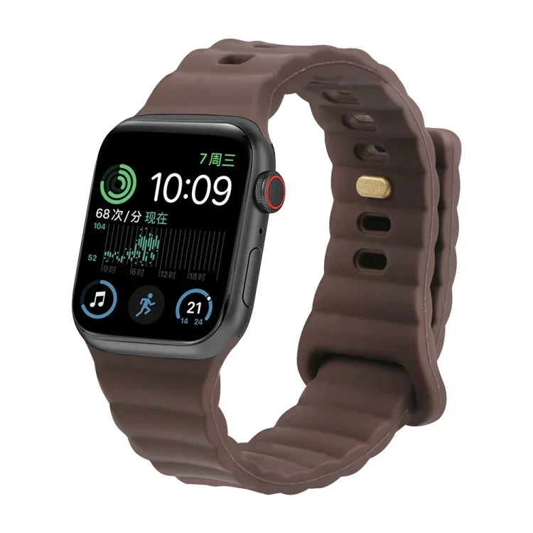 สายรัดนาฬิกาซิลิโคนหัวเข็มขัดกลับด้าน สำหรับ Apple Watch Ultra 49 มม. / Series 8&7 45 มม. / SE 2&6&SE&5&4 44 มม. / 3&2&1 42 มม. สำหรับ Apple Watch Series 8&7 41 มม. / SE 2&6&SE&5&4 40 มม. / 3&2&1 38 มม.