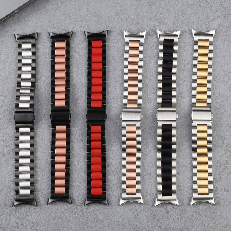 สายรัดนาฬิกาโลหะสแตนเลสสตีลสามเส้น สำหรับ Google Pixel Watch 4 / 3 / 2 / 1 41 มม.