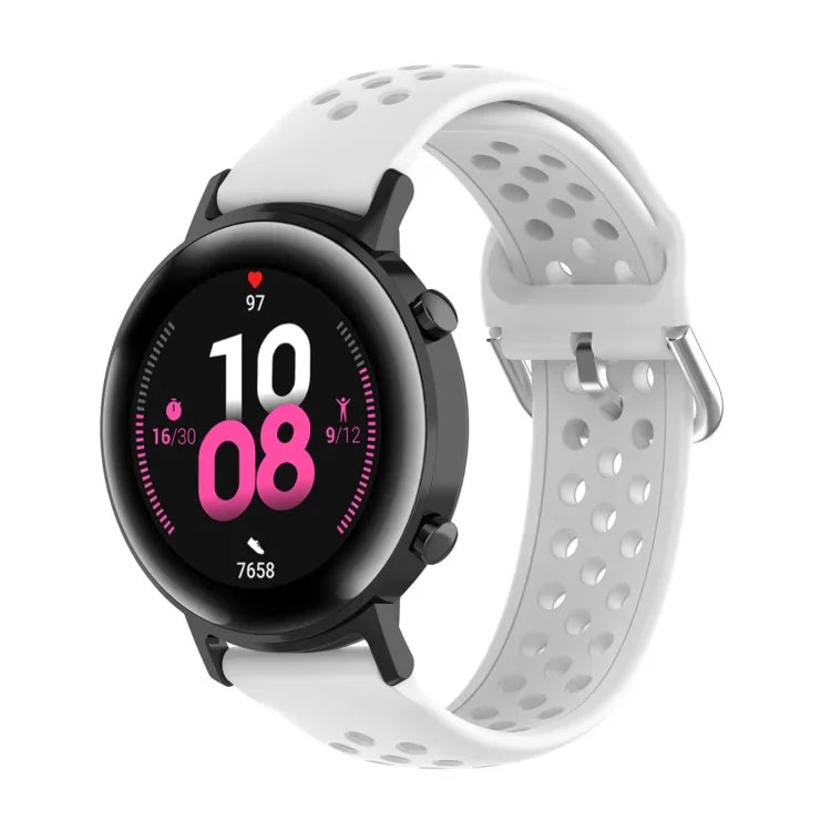 สายรัดข้อมือกีฬาสีเรียบแบบล็อก 20mm สำหรับ Huawei Watch GT2 42MM, สำหรับ Galaxy Watch Active2 / Active