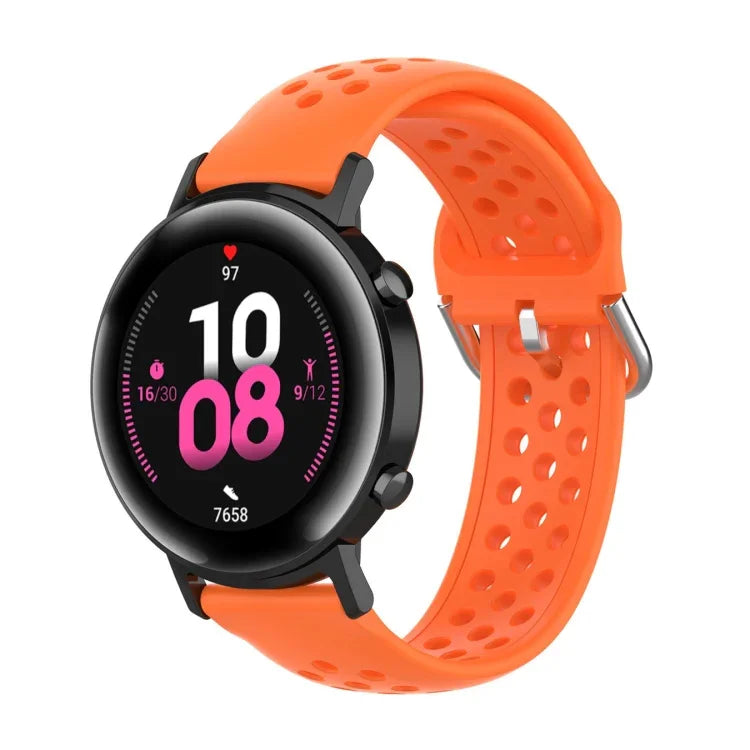 สายรัดข้อมือกีฬาสีเรียบแบบล็อก 20mm สำหรับ Huawei Watch GT2 42MM, สำหรับ Galaxy Watch Active2 / Active