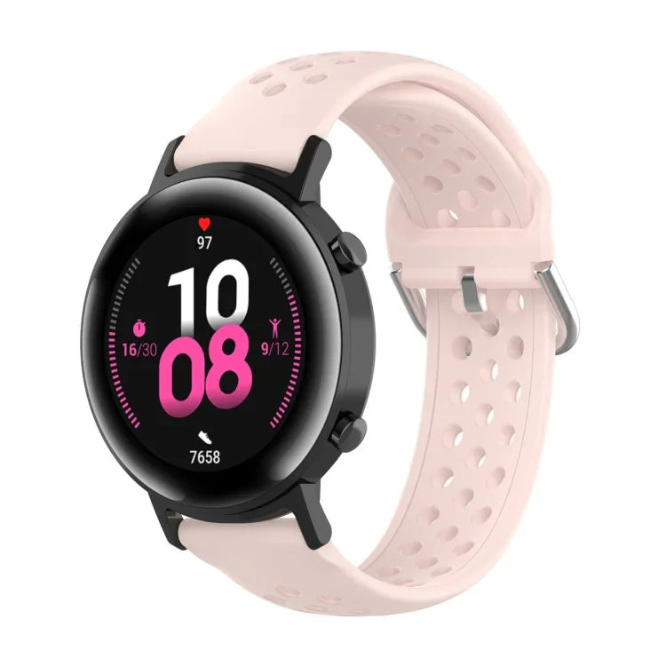 สายรัดข้อมือกีฬาสีเรียบแบบล็อก 20mm สำหรับ Huawei Watch GT2 42MM, สำหรับ Galaxy Watch Active2 / Active