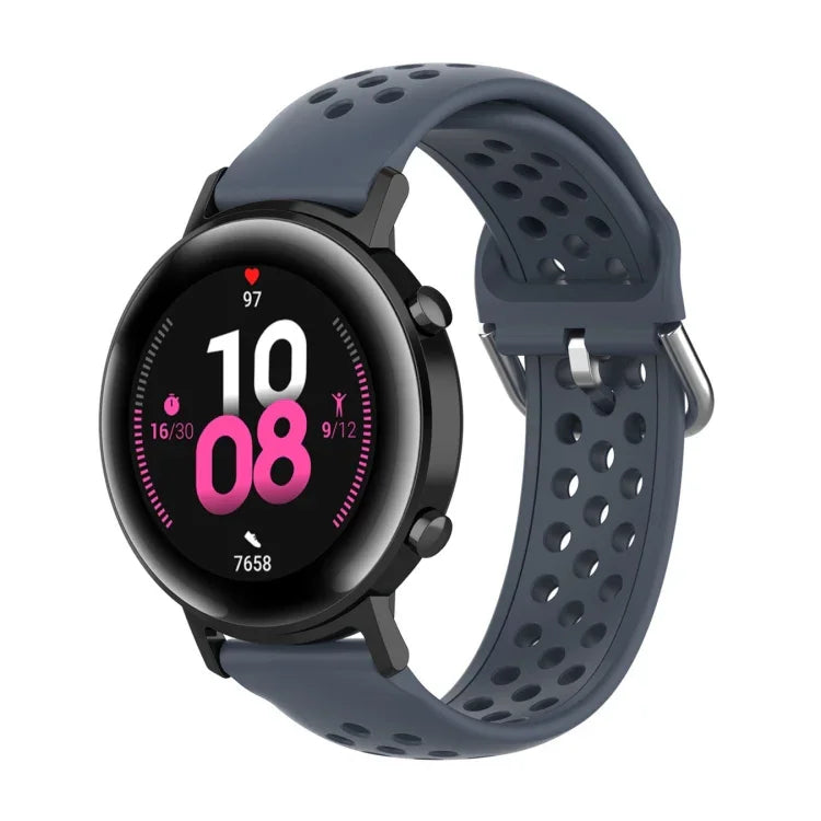 สายรัดข้อมือกีฬาสีเรียบแบบล็อก 20mm สำหรับ Huawei Watch GT2 42MM, สำหรับ Galaxy Watch Active2 / Active