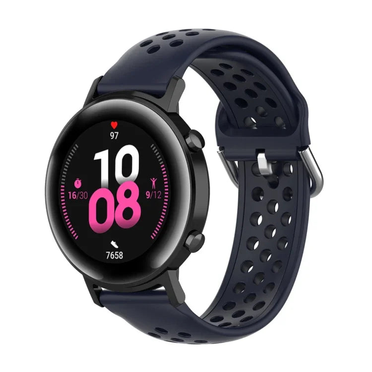 สายรัดข้อมือกีฬาสีเรียบแบบล็อก 20mm สำหรับ Huawei Watch GT2 42MM, สำหรับ Galaxy Watch Active2 / Active