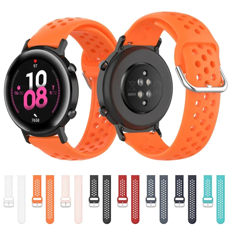 สายรัดข้อมือกีฬาสีเรียบแบบล็อก 20mm สำหรับ Huawei Watch GT2 42MM, สำหรับ Galaxy Watch Active2 / Active
