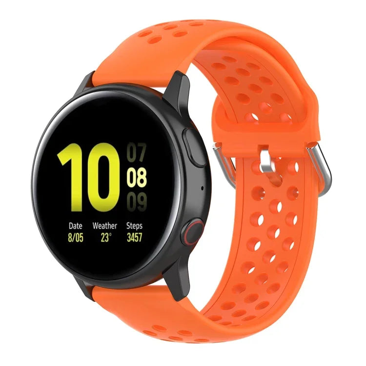 สายรัดข้อมือกีฬาสีเรียบแบบล็อก 20mm สำหรับ Huawei Watch GT2 42MM, สำหรับ Galaxy Watch Active2 / Active