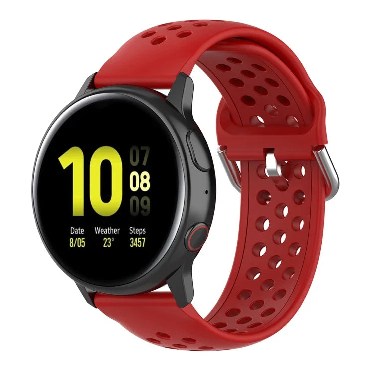 สายรัดข้อมือกีฬาสีเรียบแบบล็อก 20mm สำหรับ Huawei Watch GT2 42MM, สำหรับ Galaxy Watch Active2 / Active