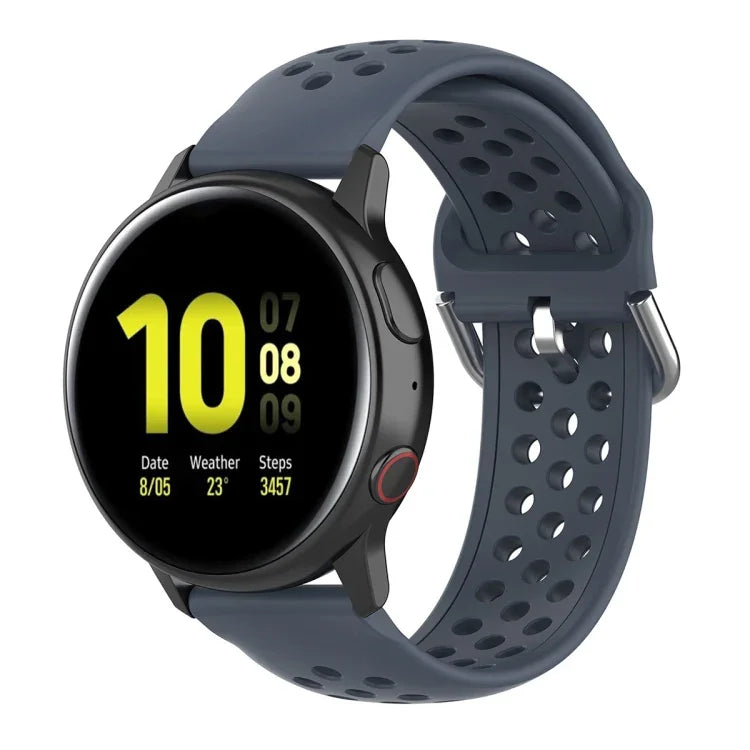 สายรัดข้อมือกีฬาสีเรียบแบบล็อก 20mm สำหรับ Huawei Watch GT2 42MM, สำหรับ Galaxy Watch Active2 / Active