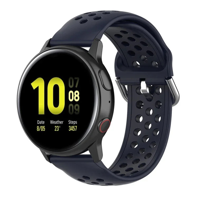สายรัดข้อมือกีฬาสีเรียบแบบล็อก 20mm สำหรับ Huawei Watch GT2 42MM, สำหรับ Galaxy Watch Active2 / Active