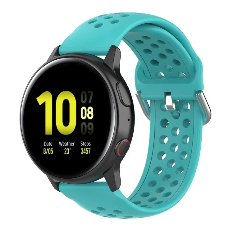 สายรัดข้อมือกีฬาสีเรียบแบบล็อก 20mm สำหรับ Huawei Watch GT2 42MM, สำหรับ Galaxy Watch Active2 / Active