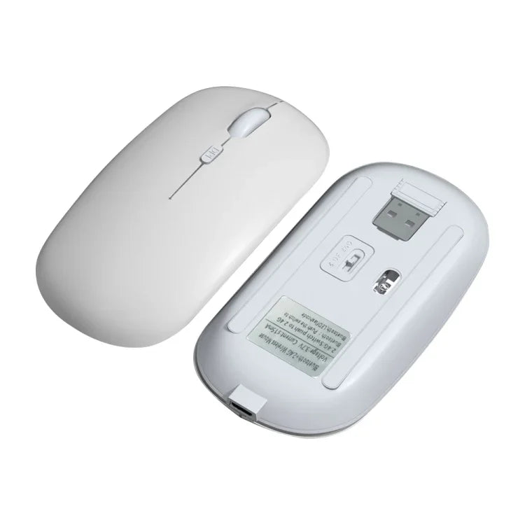 เมาส์ไร้สายโหมดคู่ Bluetooth 2.4G 1600dpi, Bluetooth + 2.4G(สีขาว), Bluetooth + 2.4G(สีดำ), Bluetooth + 2.4G(สีชมพู), Bluetooth + 2.4G(สีม่วง), Bluetooth + 2.4G(สีเหลือง), Bluetooth + 2.4G(สีน้ำเงิน), Bluetooth + 2.4G(สีเขียวมิ้นท์)