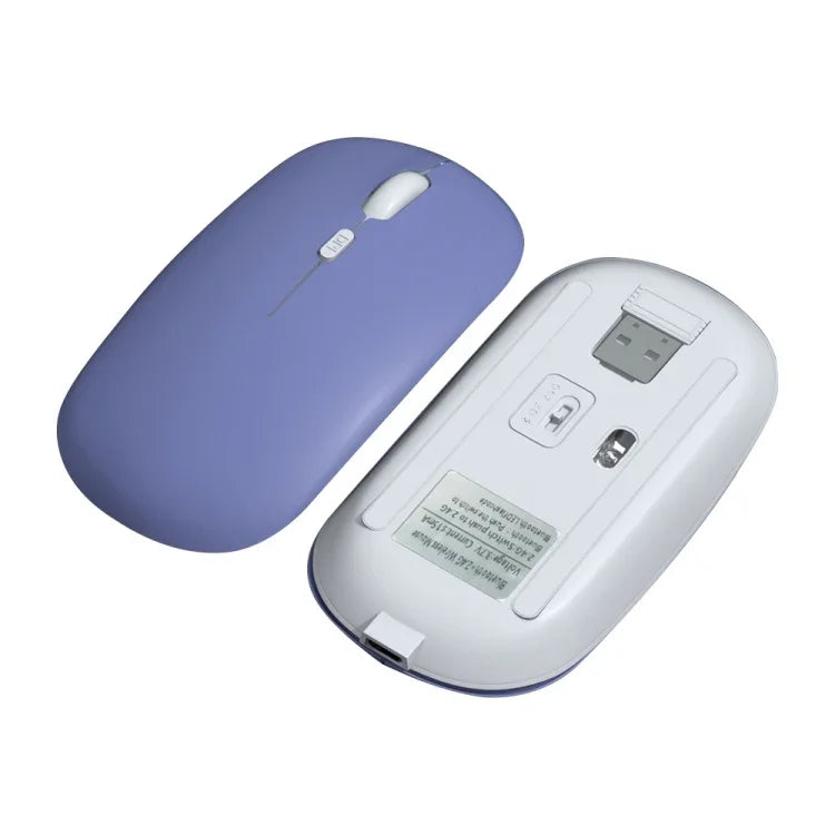 เมาส์ไร้สายโหมดคู่ Bluetooth 2.4G 1600dpi, Bluetooth + 2.4G(สีขาว), Bluetooth + 2.4G(สีดำ), Bluetooth + 2.4G(สีชมพู), Bluetooth + 2.4G(สีม่วง), Bluetooth + 2.4G(สีเหลือง), Bluetooth + 2.4G(สีน้ำเงิน), Bluetooth + 2.4G(สีเขียวมิ้นท์)