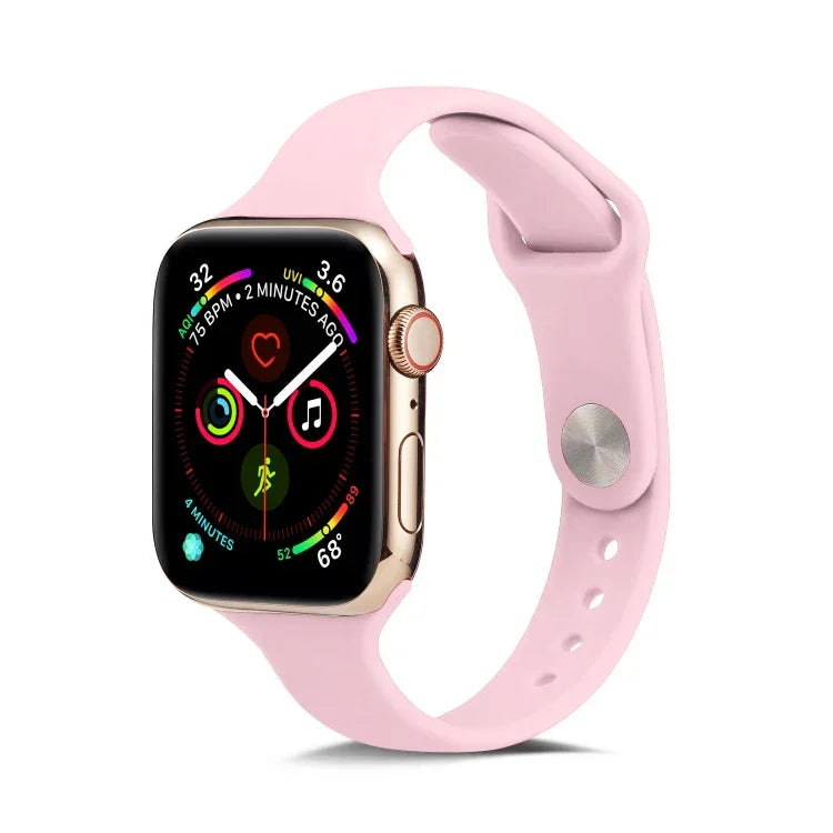 Thin Silicone Replacement Wrist Strap Watchband, For Apple Watch 5/4 44mm & 3/2/1 42mm, For Apple Watch 5/4 40mm & 3/2/1 38mm