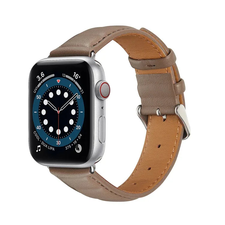 สายรัดนาฬิกาหนังแท้ สำหรับ Apple Watch Ultra 49mm / Series 8&7 45mm / SE 2&6&SE&5&4 44mm / 3&2&1 42mm, สำหรับ Apple Watch Series 8&7 41mm / SE 2&6&SE&5&4 40mm / 3&2&1 38mm