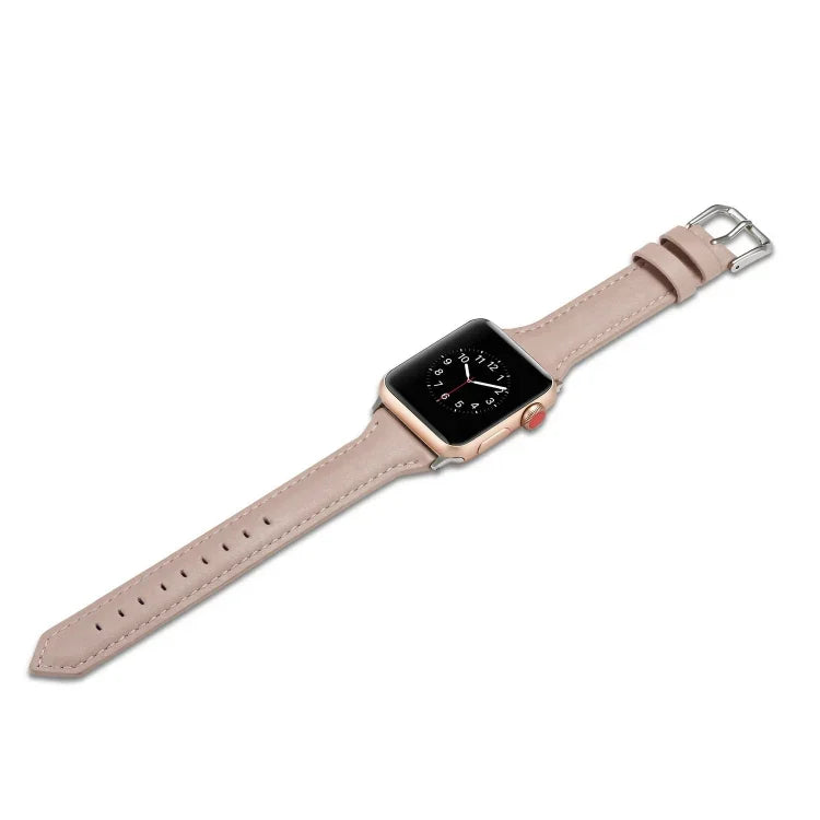 สายรัดข้อมือหนังบางสำหรับเปลี่ยน สำหรับ Apple Watch 5/4 ขนาด 44 มม. และ 3/2/1 ขนาด 42 มม. สำหรับ Apple Watch 5/4 ขนาด 40 มม. และ 3/2/1 ขนาด 38 มม.