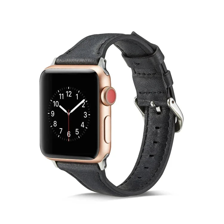 สายรัดข้อมือหนังบางสำหรับเปลี่ยน สำหรับ Apple Watch 5/4 ขนาด 44 มม. และ 3/2/1 ขนาด 42 มม. สำหรับ Apple Watch 5/4 ขนาด 40 มม. และ 3/2/1 ขนาด 38 มม.