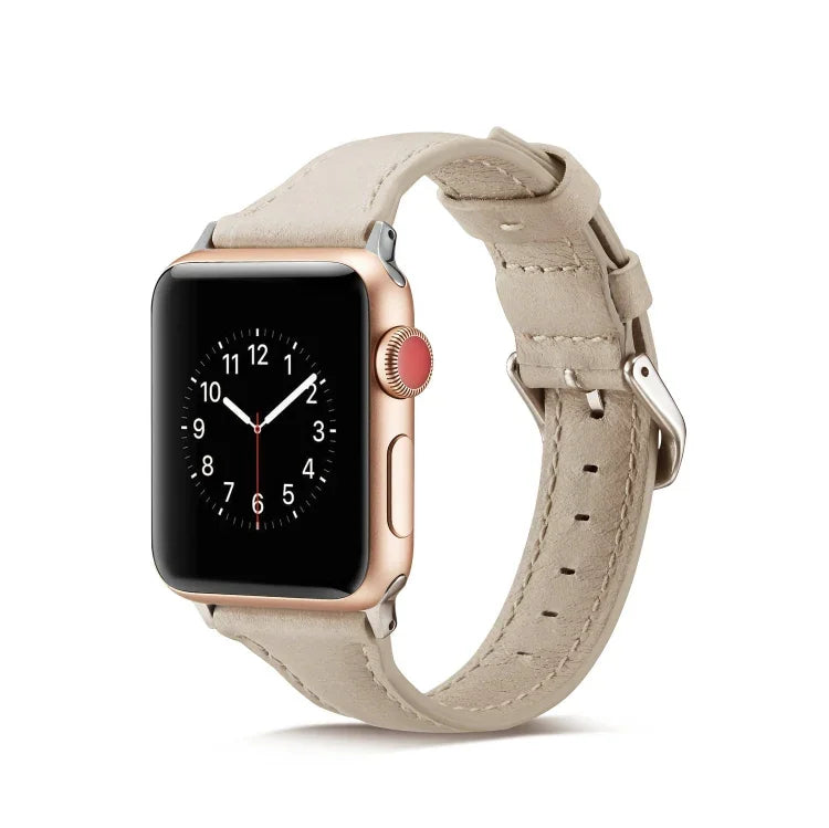 สายรัดข้อมือหนังบางสำหรับเปลี่ยน สำหรับ Apple Watch 5/4 ขนาด 44 มม. และ 3/2/1 ขนาด 42 มม. สำหรับ Apple Watch 5/4 ขนาด 40 มม. และ 3/2/1 ขนาด 38 มม.